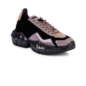 Jimmy Choo Stylish Black, Purple, Tan Sneakers